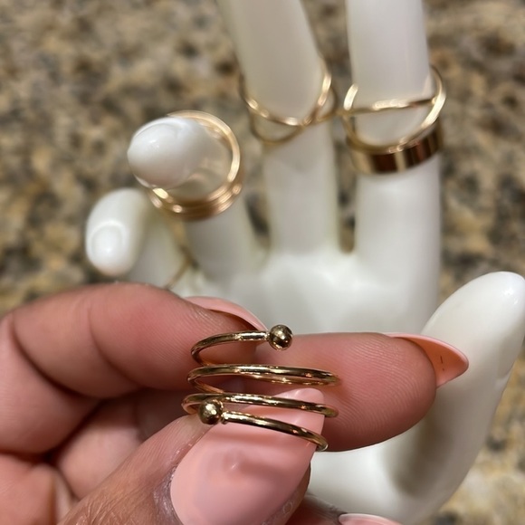 Gold Wire Minimalist Stacking Rings - Picture 8 of 12